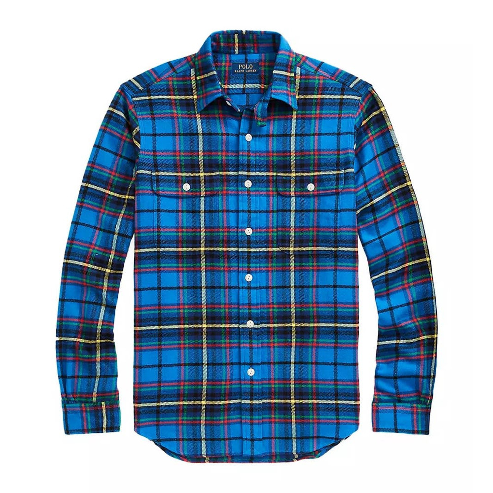 Polo Ralph Lauren Classic Fit Blue Multi Plaid Twill Work Shirt